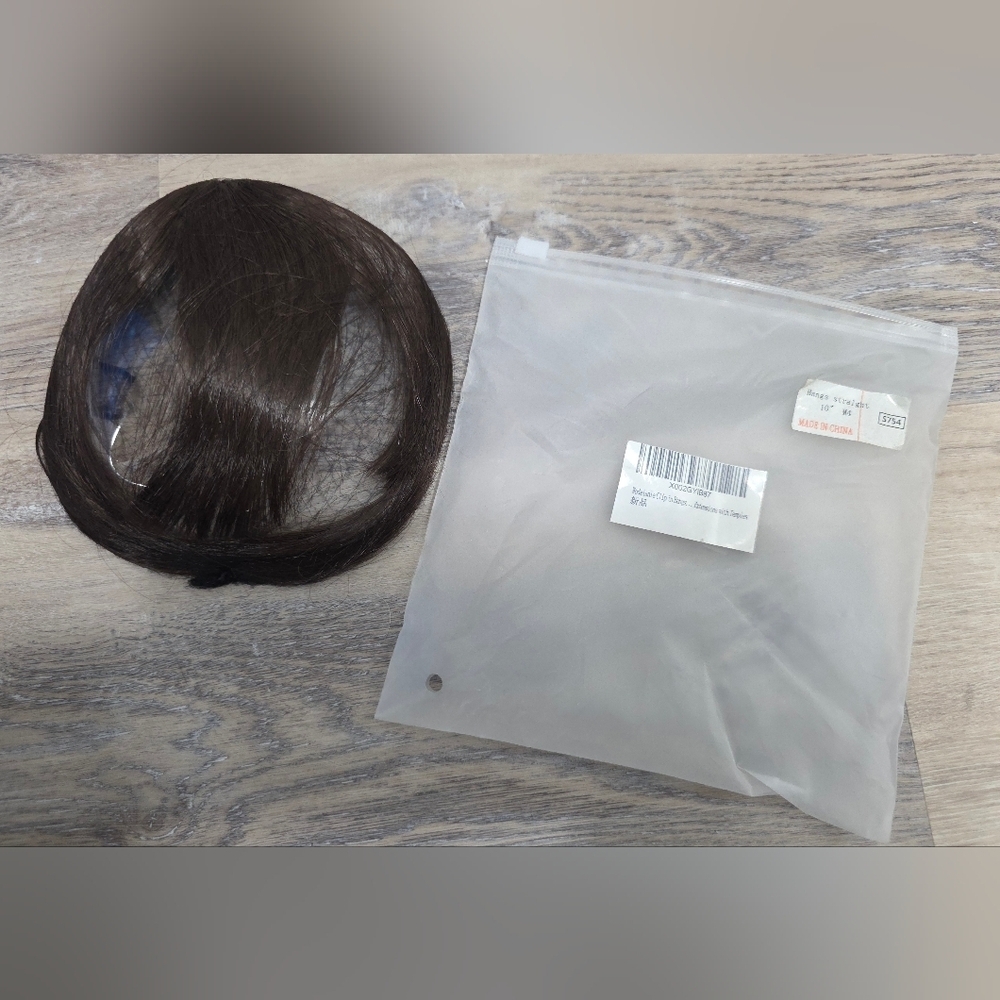 Wodelanle Clip-In Straight Bangs Hair Extension Dark Brown 10” – New